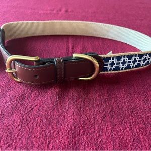 Auburn Leathercrafters ribbon/leather dog collar 26” NWT